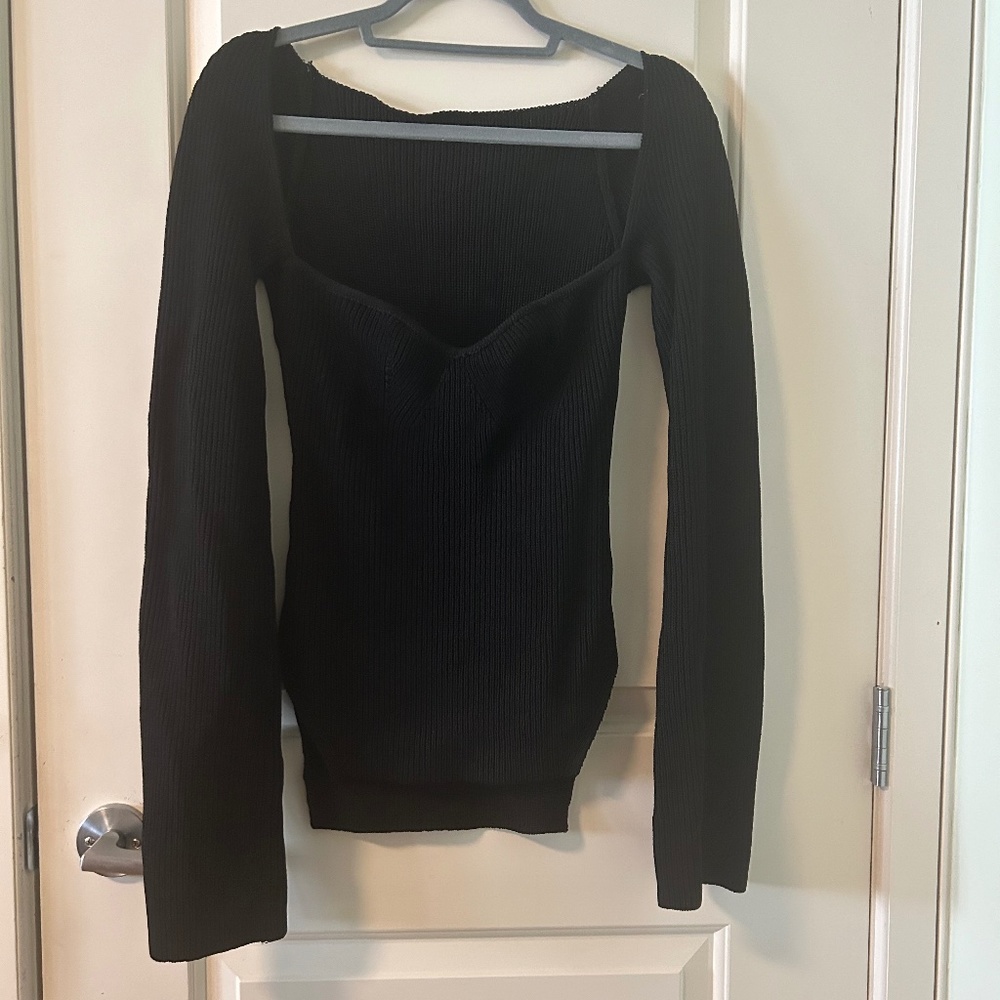 Black Long Sleeve Top (size L)